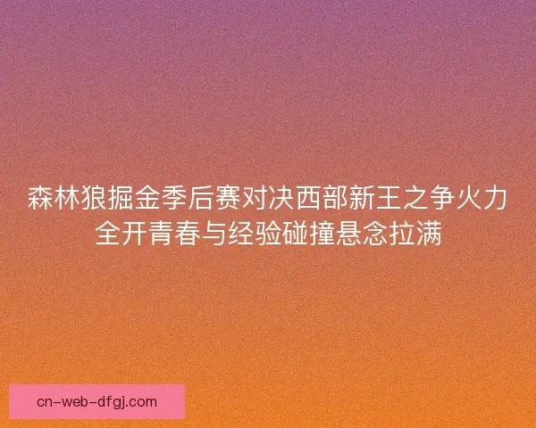 森林狼掘金季后赛对决西部新王之争火力全开青春与经验碰撞悬念拉满